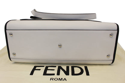 FENDI White Leather Runway Tote Bag