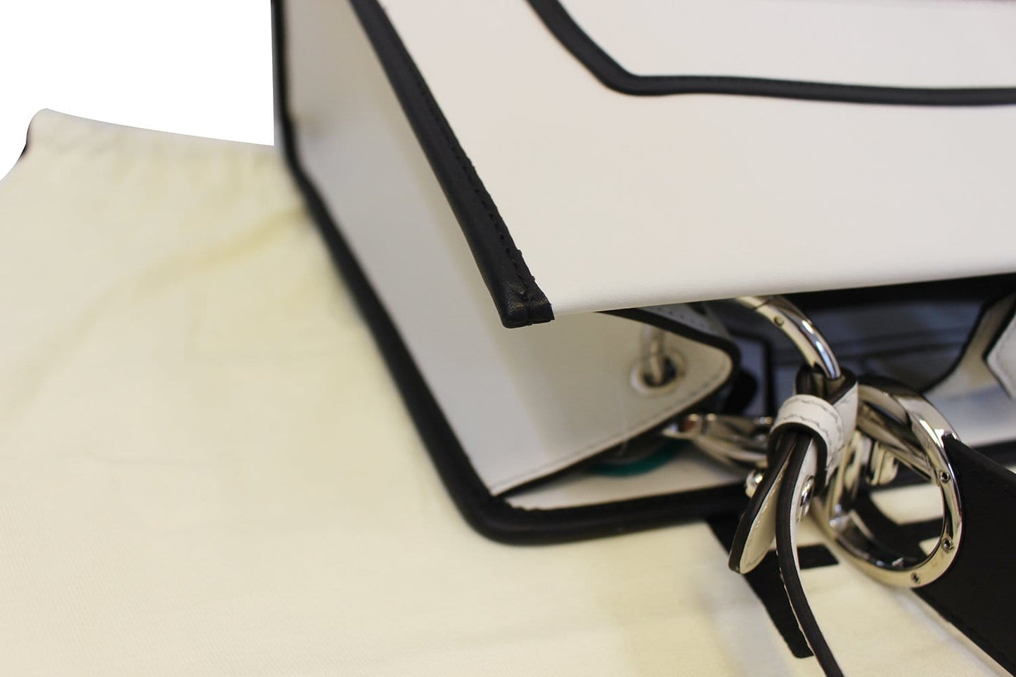 FENDI White Leather Runway Tote Bag