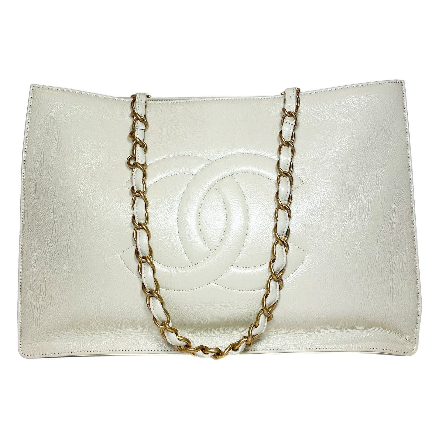 Chanel Leather Gold Elegant Tote Bag