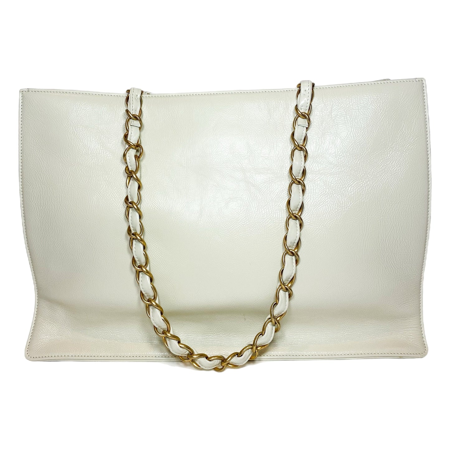 Chanel Leather Gold Elegant Tote Bag