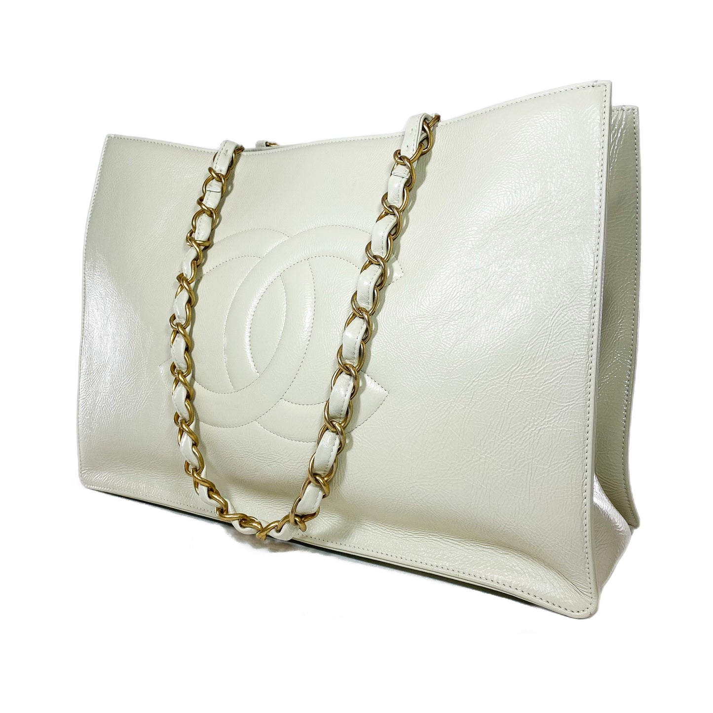 Chanel Leather Gold Elegant Tote Bag