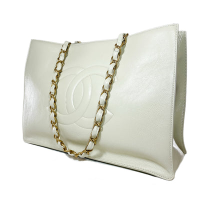 Chanel Leather Gold Elegant Tote Bag