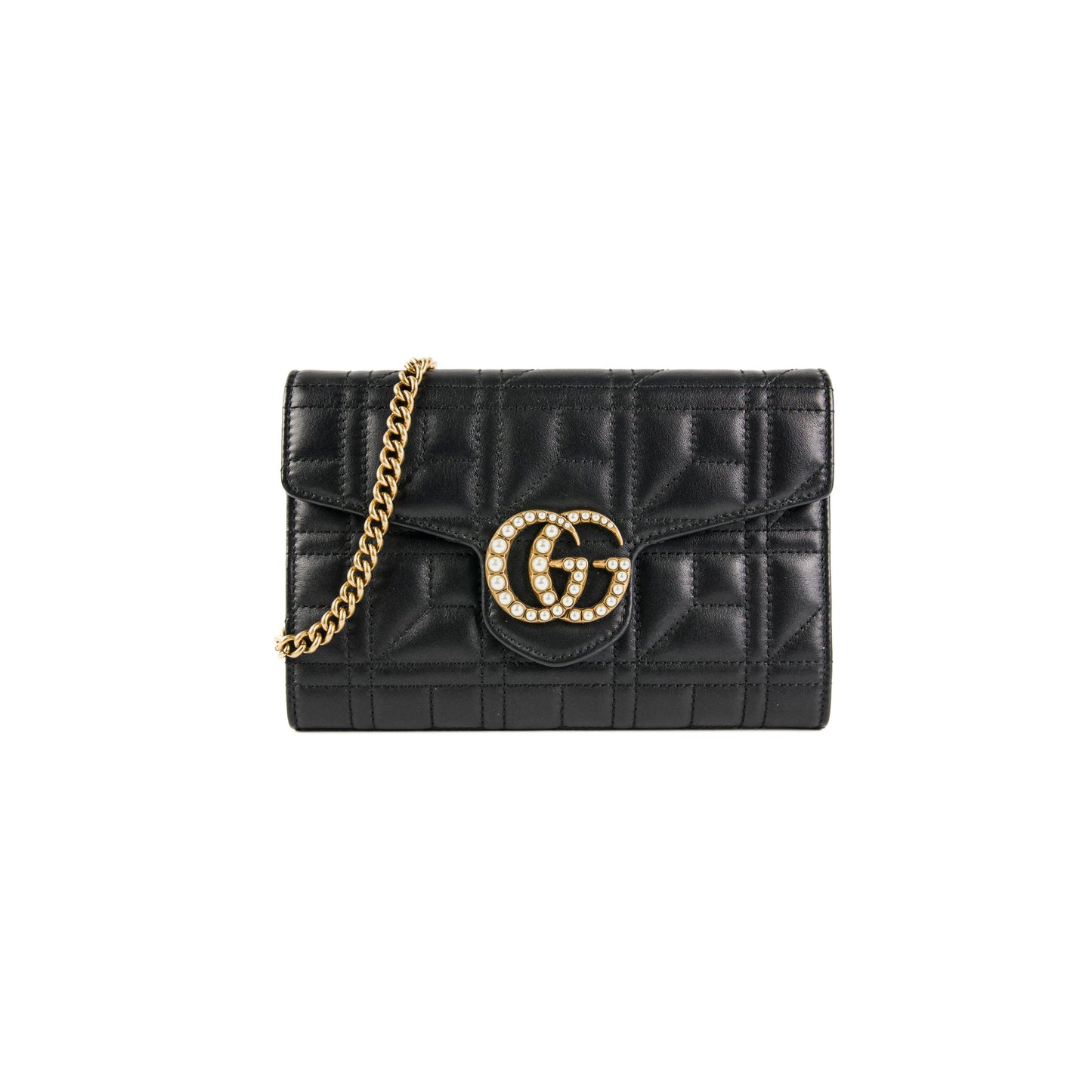 Gucci Pearl GG Black Wallet On Chain WOC