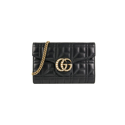 Gucci Pearl GG Black Wallet On Chain WOC