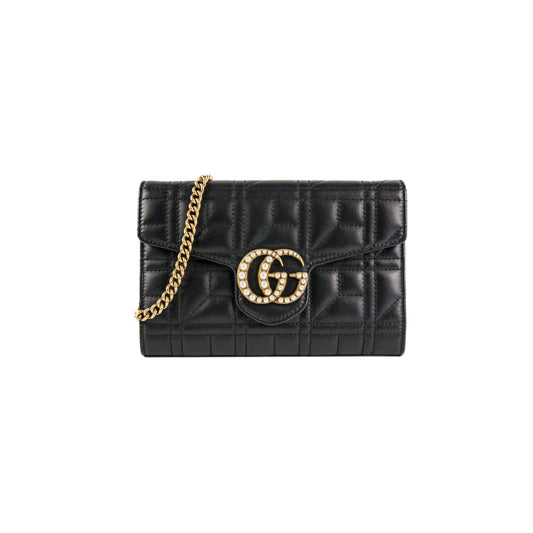 Gucci Pearl GG Black Wallet On Chain WOC