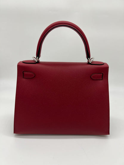 Hermes Kelly 28 Sellier Verso Veau Epsom AJ Rouge Grenat Rose Pourpre
