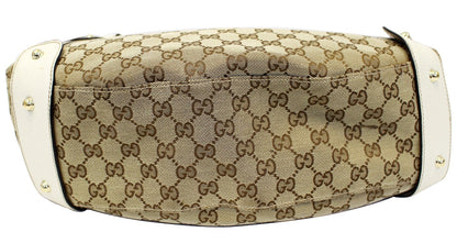 GUCCI Beige White GG Canvas Pelham Medium Shoulder Bag