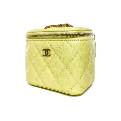 Chanel Yellow Quilted Mini Vanity