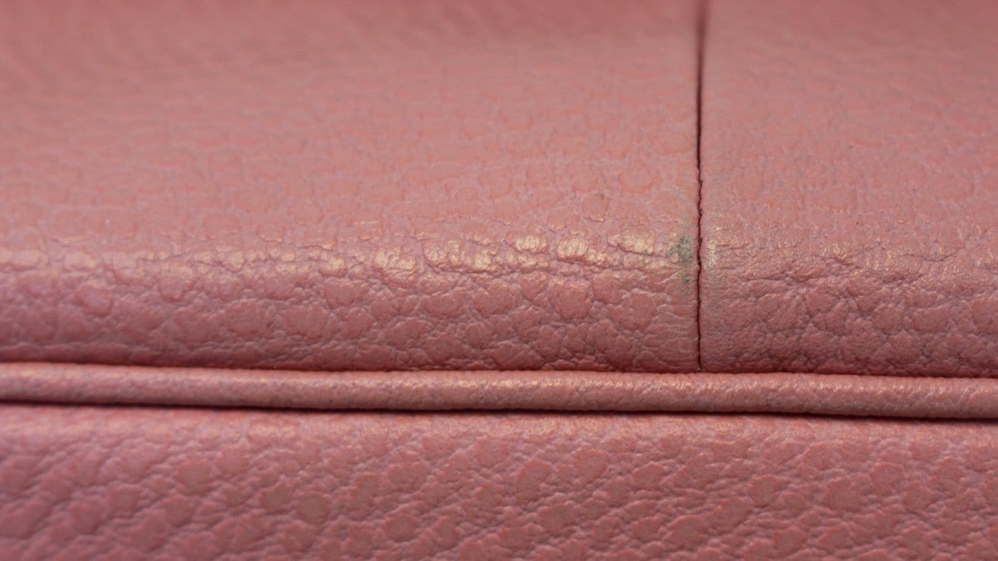 Gucci Bamboo Top Handle Pink Calfskin Leather Hobo Bag