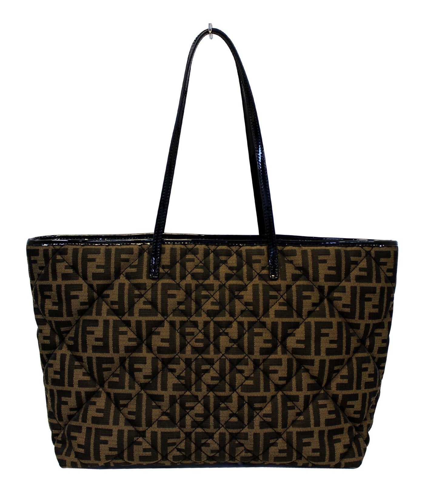 FENDI Tobacco Zucca Quilted Roll Tote Bag Black