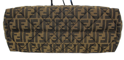 FENDI Tobacco Zucca Quilted Roll Tote Bag Black
