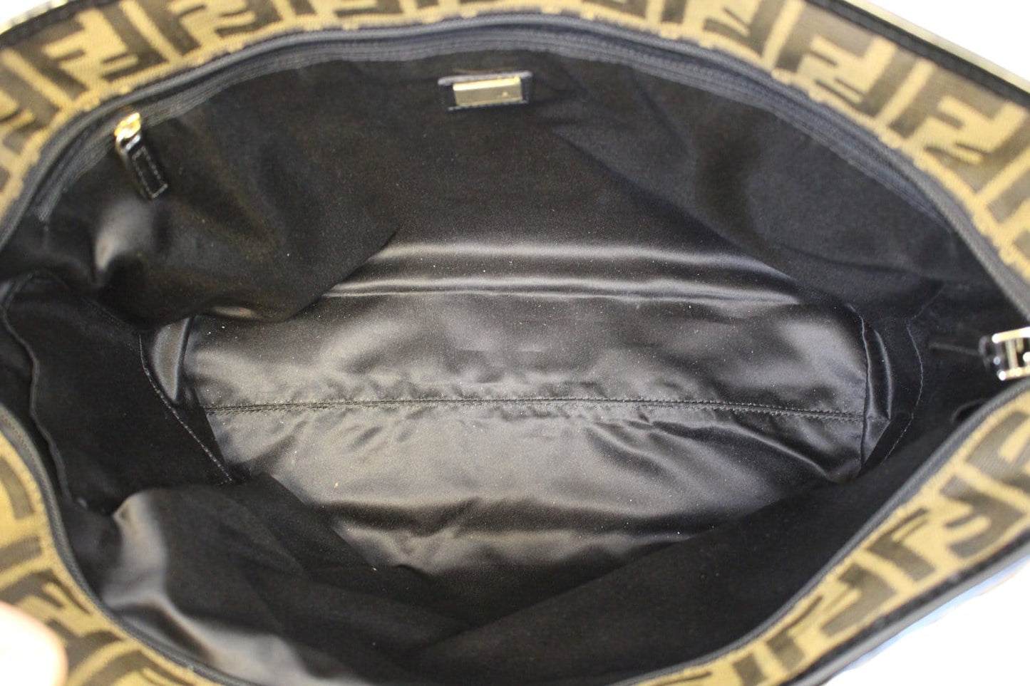 FENDI Tobacco Zucca Quilted Roll Tote Bag Black