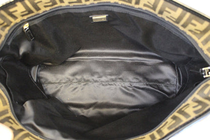 FENDI Tobacco Zucca Quilted Roll Tote Bag Black