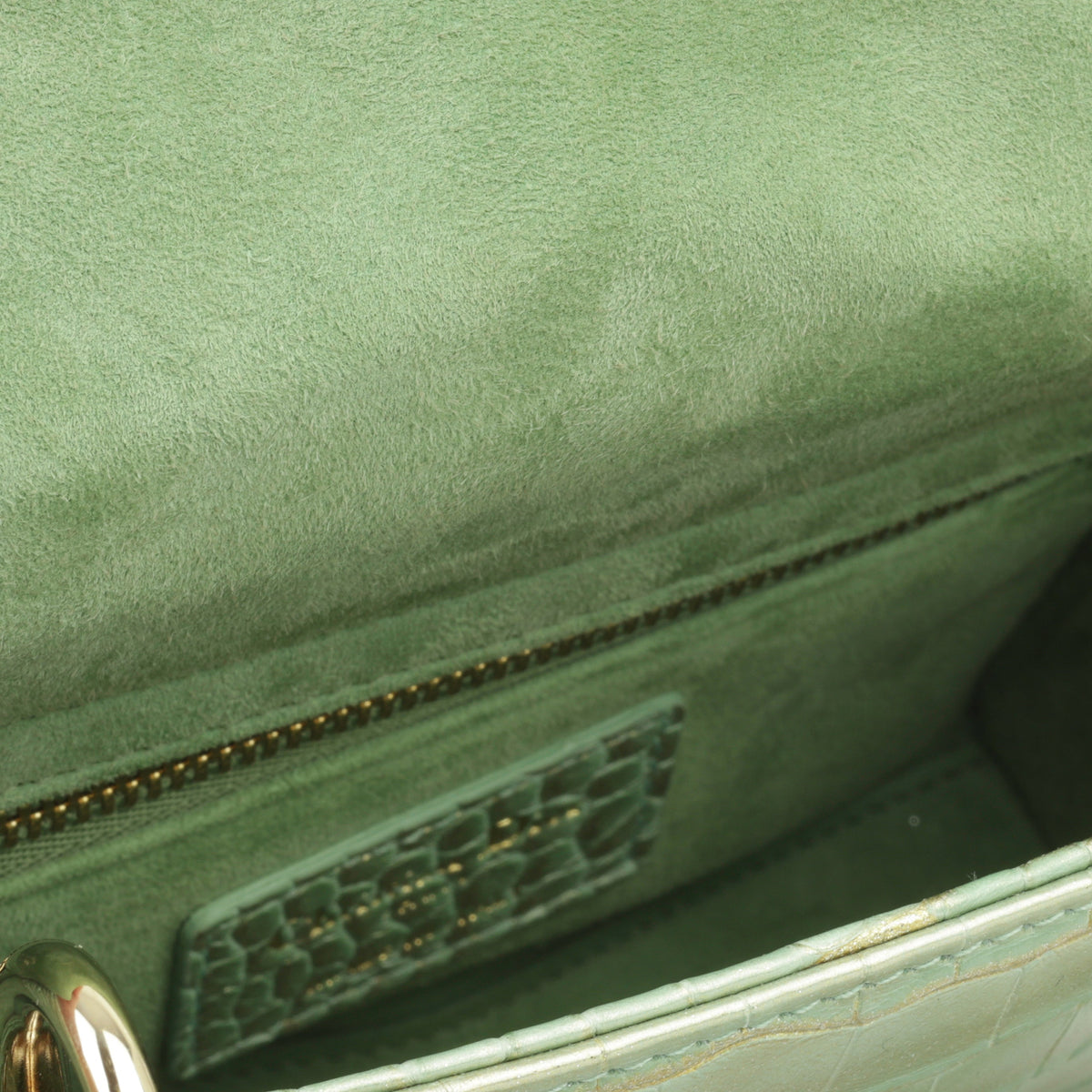 Mini Lady Dior - Green/Gold Crocodile
