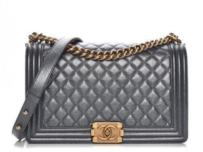 Chanel Flap Medium Leather Gold Shoulder Bag