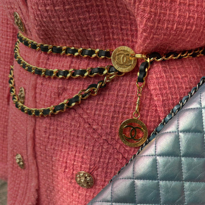 CHANEL Vintage Black Golden Waist Chain