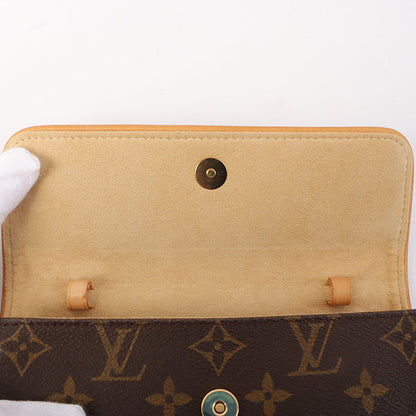Louis Vuitton 1999 Made Canvas Monogram Pochette Twin Pm Brown