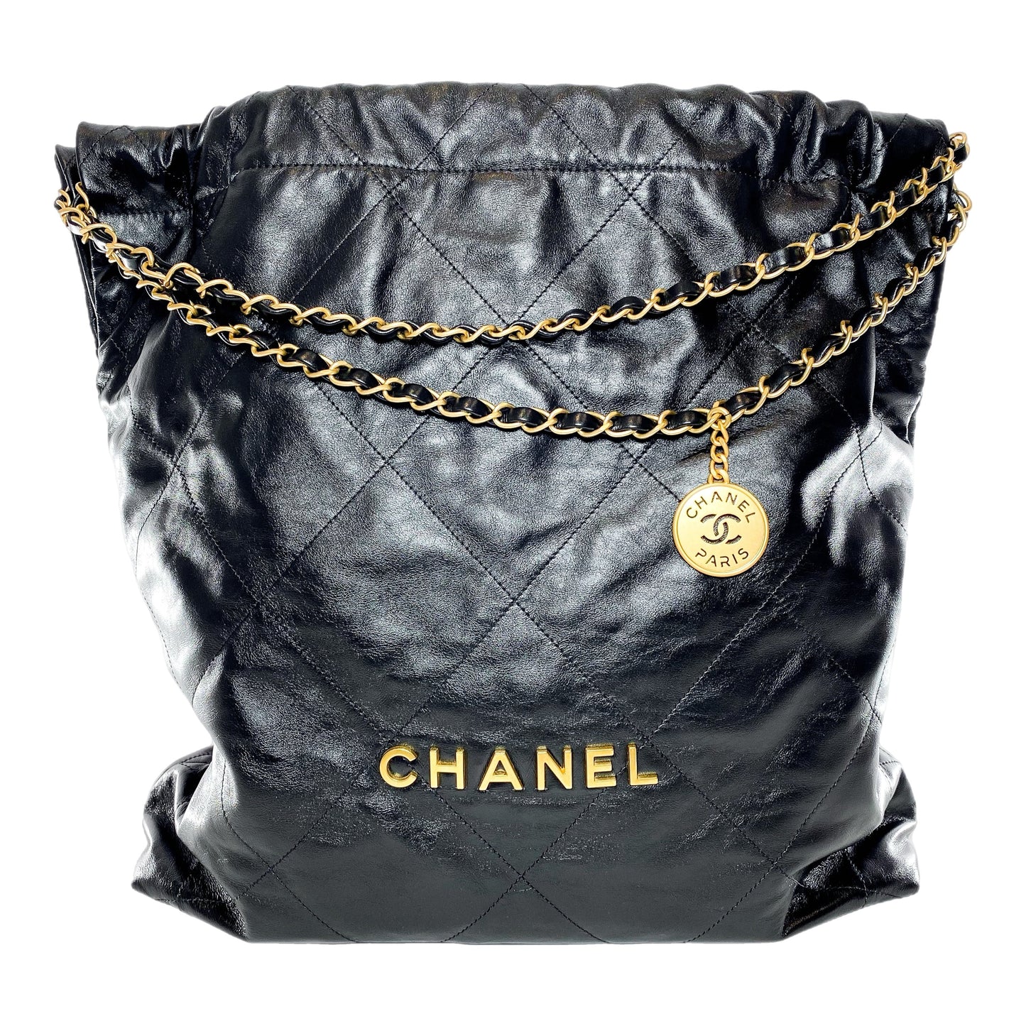 Chanel Large Leather Black Clutch