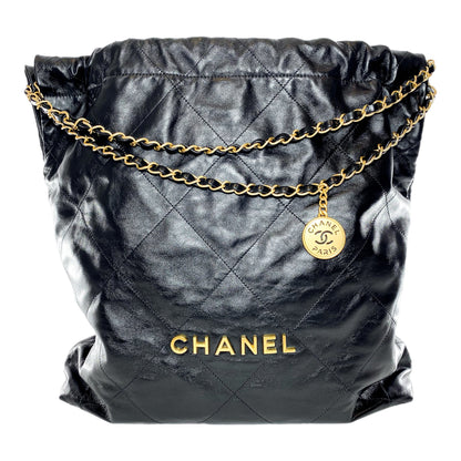 Chanel Large Leather Black Clutch
