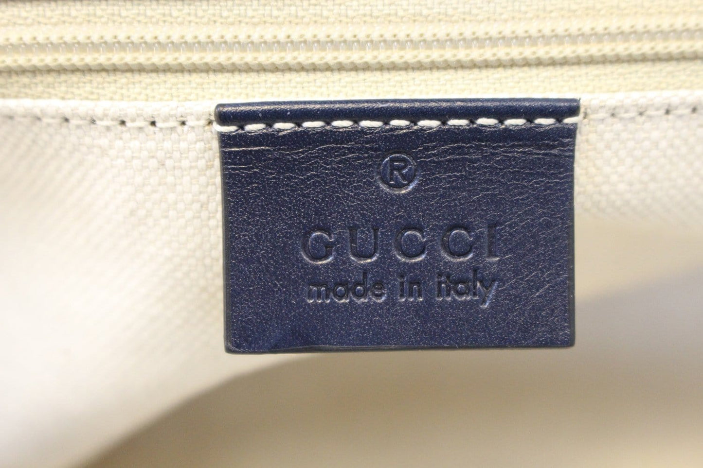 GUCCI Navy Blue/Grey GG Canvas Large Sukey Tote Bag