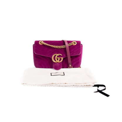 Gucci GG Marmont Small Velvet Metalassé Bag