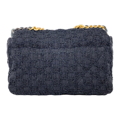 Chanel 19 Black Sparkle Tweed Medium Flap Bag