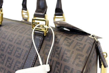 FENDI Zucchino Spalmati Canvas Forever Bauletto Boston Bag