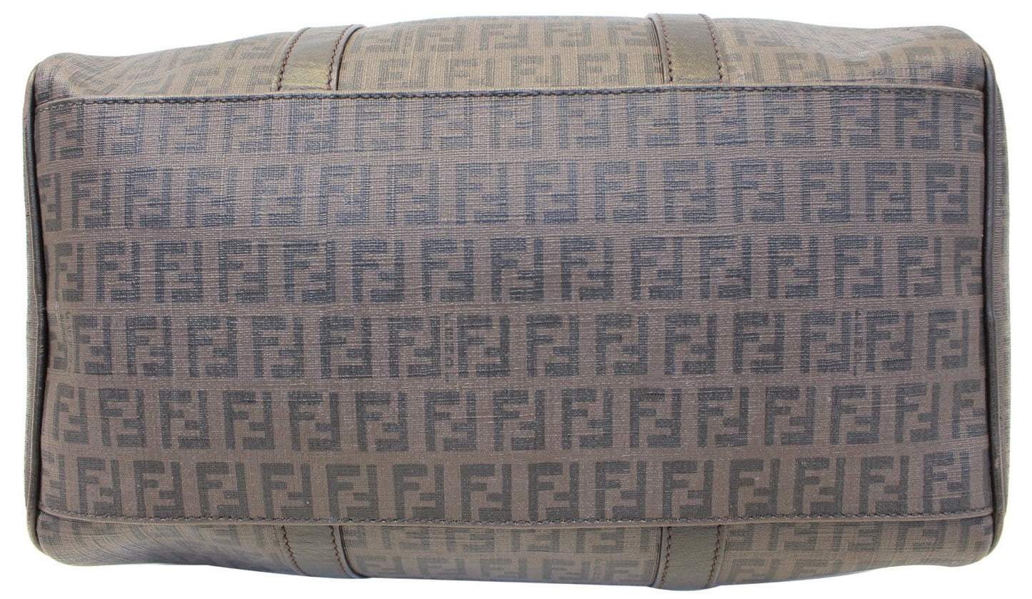 FENDI Zucchino Spalmati Canvas Forever Bauletto Boston Bag