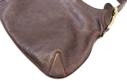GUCCI Brown Guccissima Leather Horsebit Creole Hobo Bag