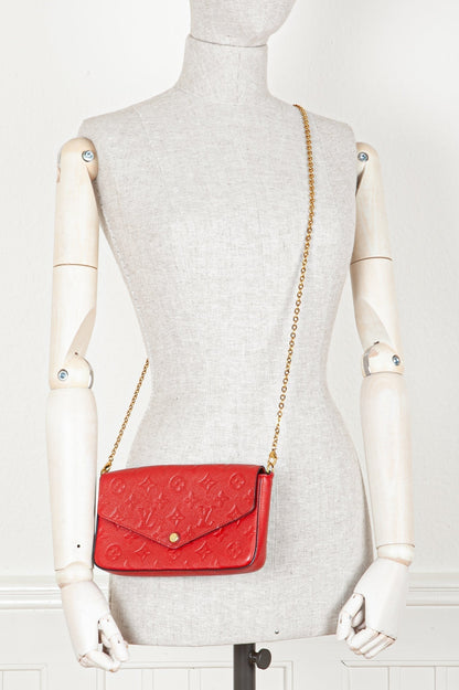 LOUIS VUITTON Felicie Pochette MNG Empreinte Red