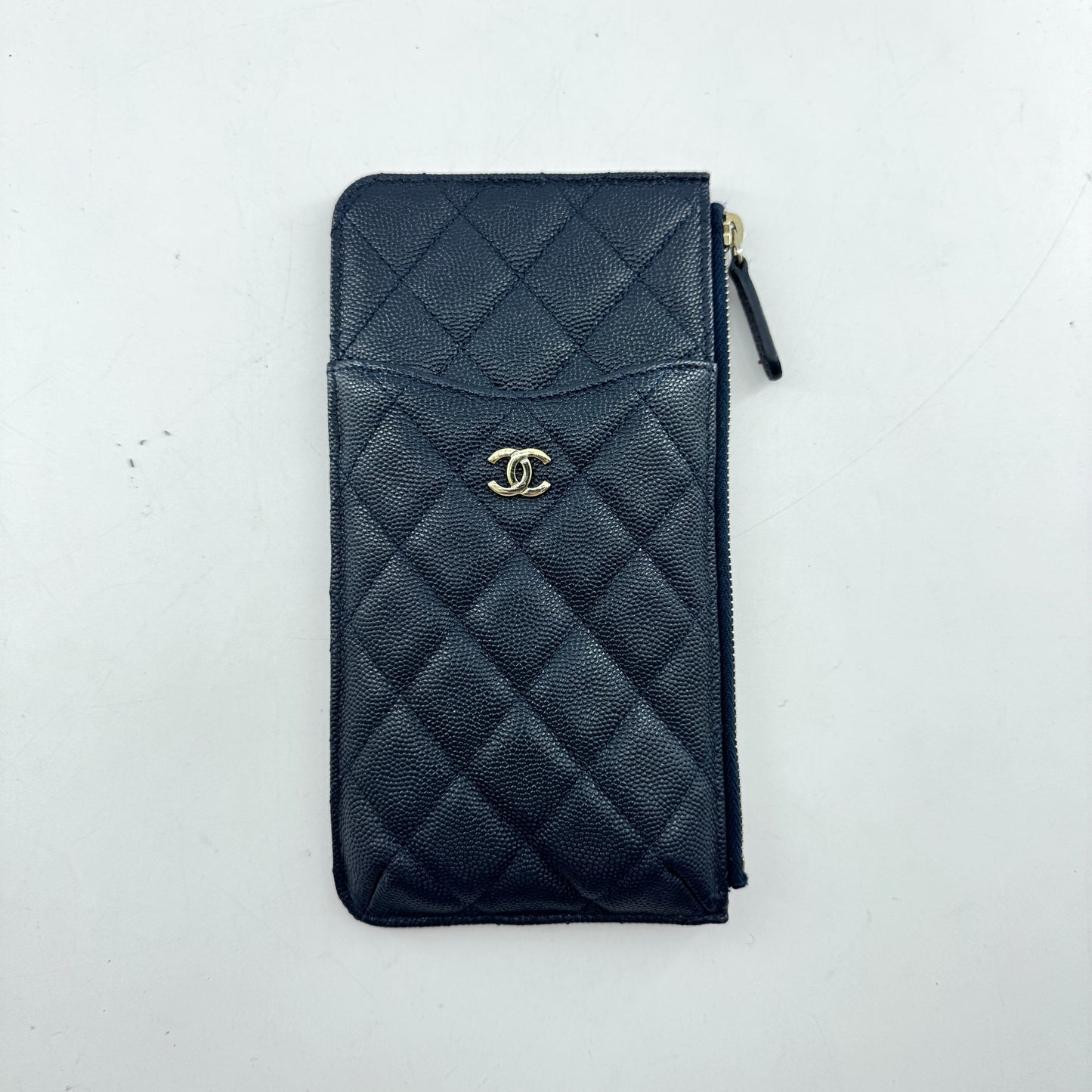 Chanel Indescent Caviar Quilted Classic Phone Pouch Wallet