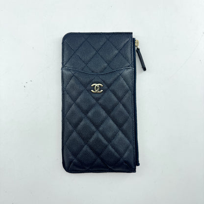 Chanel Indescent Caviar Quilted Classic Phone Pouch Wallet
