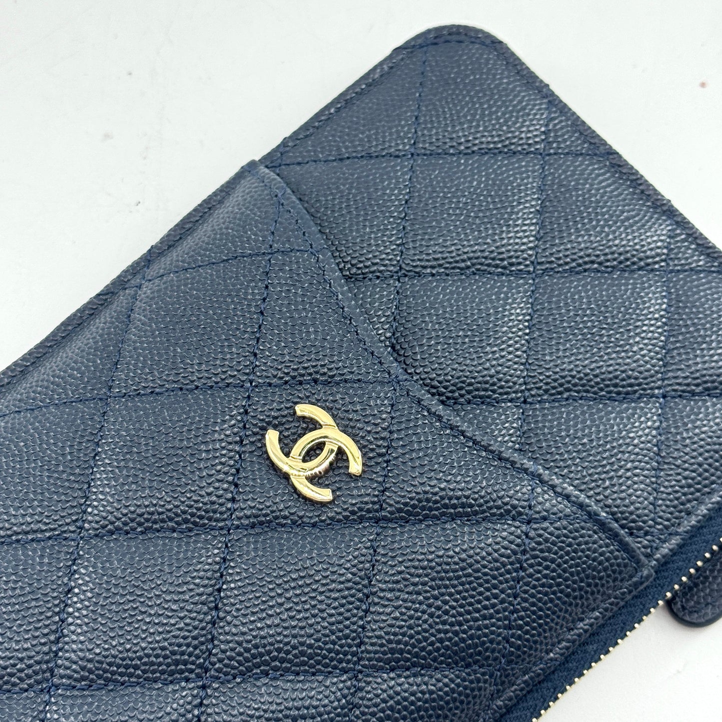 Chanel Indescent Caviar Quilted Classic Phone Pouch Wallet