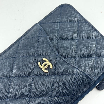 Chanel Indescent Caviar Quilted Classic Phone Pouch Wallet