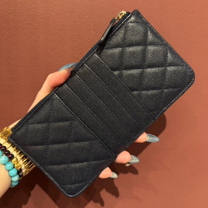 Chanel Indescent Caviar Quilted Classic Phone Pouch Wallet