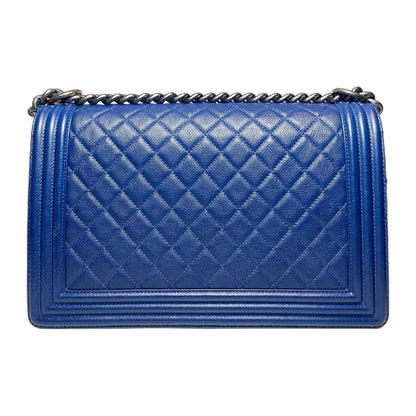 Chanel Flap Caviar Leather Navy Shoulder Bag