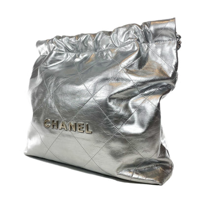 Chanel Leather Gray Elegant Clutch