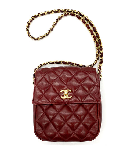 Chanel Flap Leather Gold Crossbody Bag