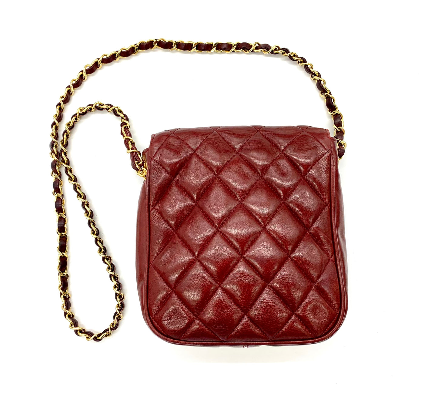 Chanel Flap Leather Gold Crossbody Bag