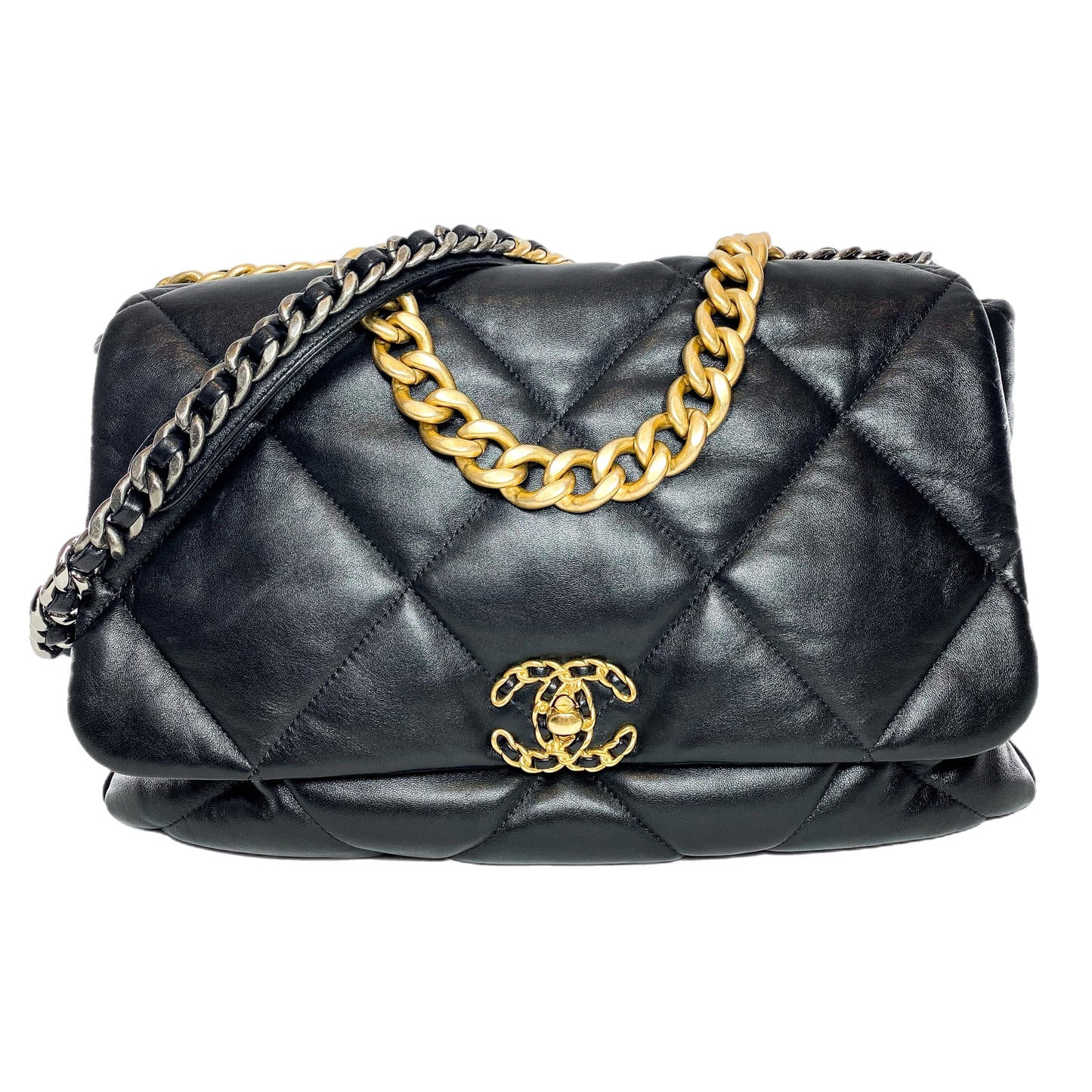Chanel Flap Lambskin Black Shoulder Bag 10
