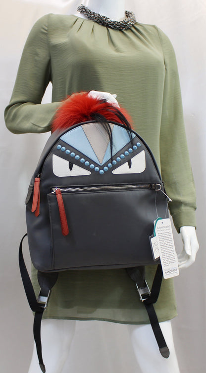 Fendi Monster Eyes Grey Backpack Bag