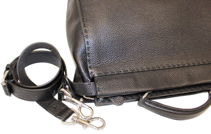 Fendi Black Leather Selleria Peekaboo Monster Shoulder Handbag