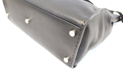 Fendi Black Leather Selleria Peekaboo Monster Shoulder Handbag