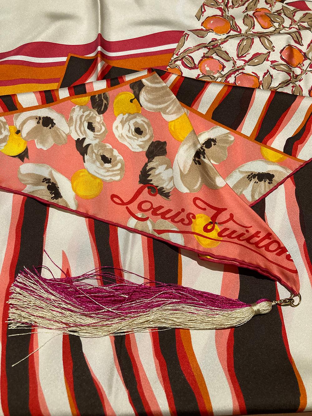 LOUIS VUITTON Limited Edition Tassel Silk Scarf