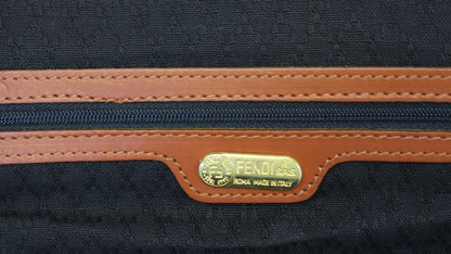 FENDI Black Stripes Boston Travel Bag