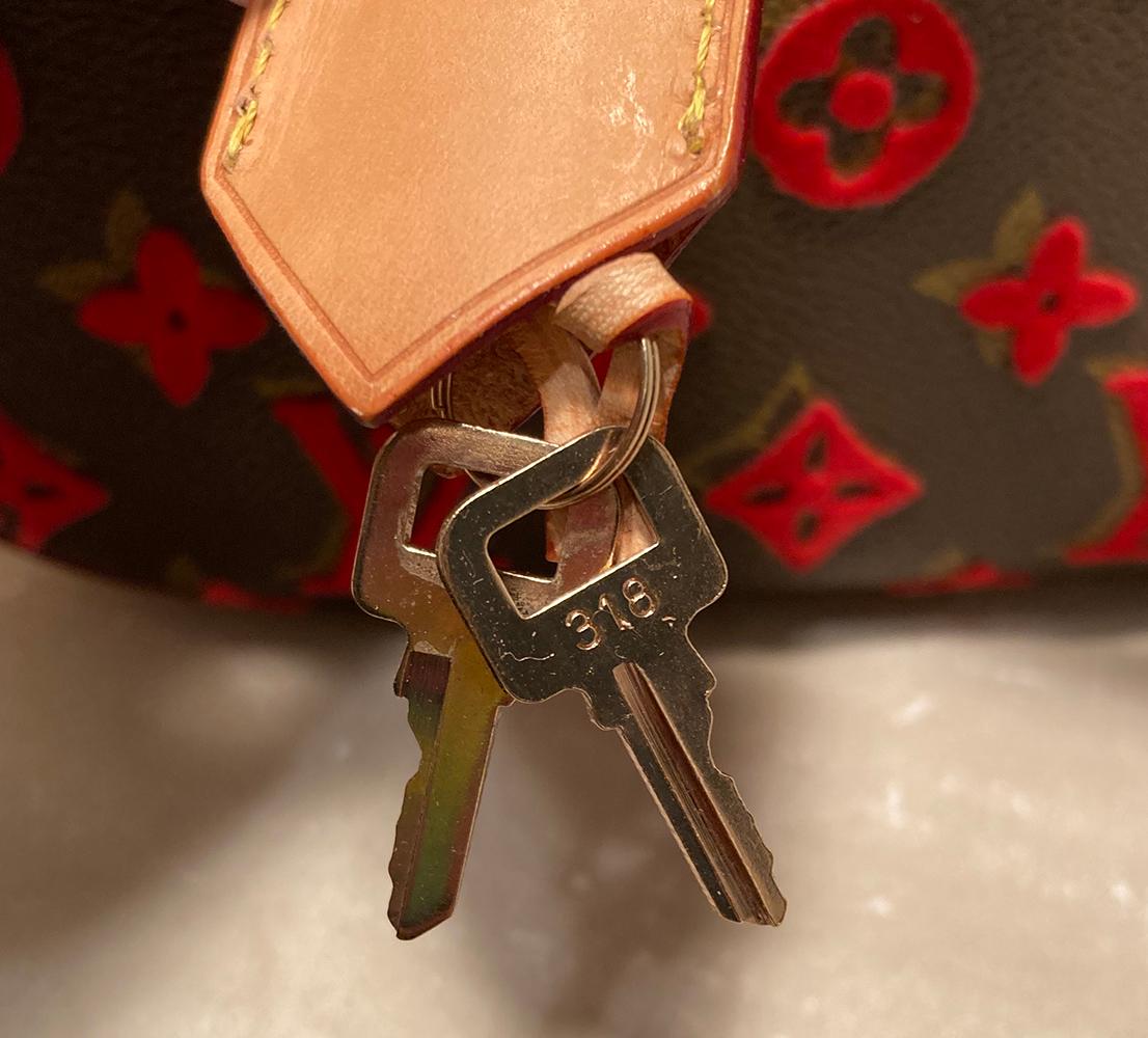 LOUIS VUITTON Limited Edition Rouge Monogram Tuffetage Deauville Cube Bag