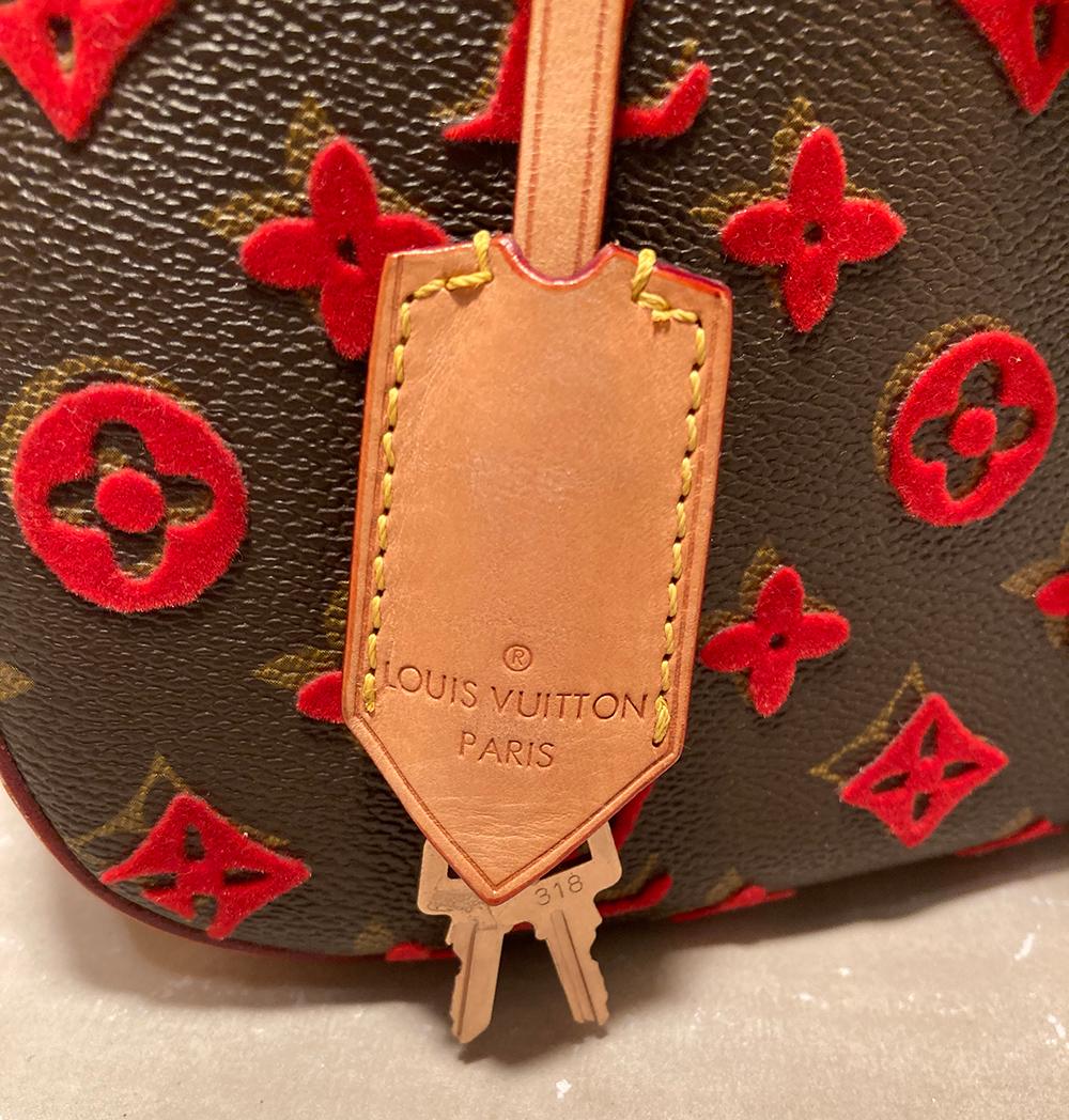 LOUIS VUITTON Limited Edition Rouge Monogram Tuffetage Deauville Cube Bag