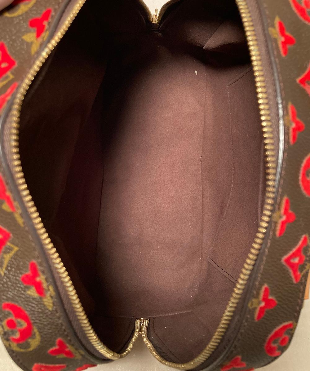 LOUIS VUITTON Limited Edition Rouge Monogram Tuffetage Deauville Cube Bag