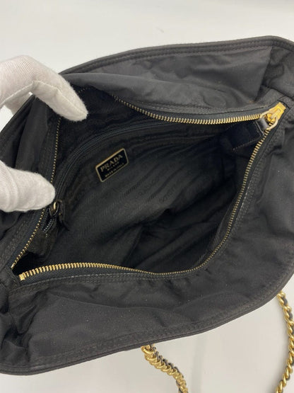 Prada Nylon Tote with Chain Handle