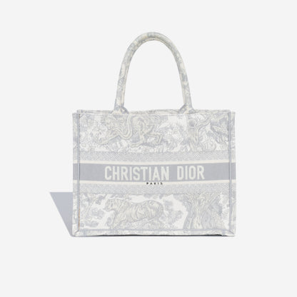 Christian Dior Small Book Tote - Grey Toile Du Jouy